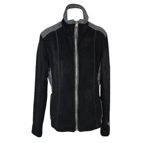Kuhl Womens Aurora "alfpaca" Fleece Full Zip Jacket Size Medium Black Outdoor - Picture 1 of 7